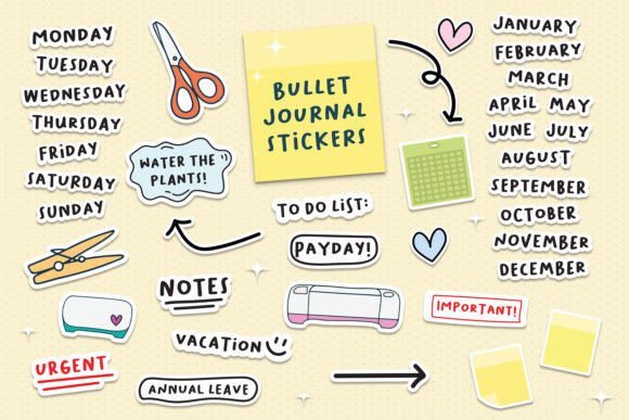 Download Bullet Journal Stickers Planner Stickers - Stickers Collection