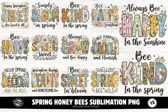 Download Spring Honey Bees Sublimation PNG - Spring Collection