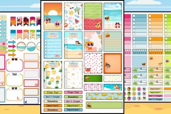 Download Summer Beach Themed Planner Stickers - Stickers Collection