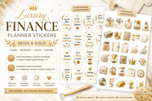 Download Luxury Finance Planner Stickers - Stickers Collection