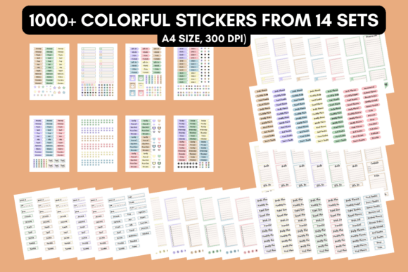 Download 14 Sets Planner Stickers Bundle - 1 - Stickers Collection