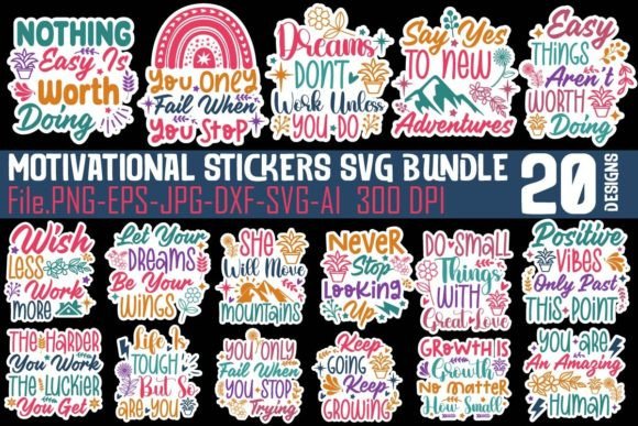 Download Motivational Stickers SVG Bundle - Stickers Collection