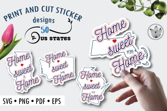 Download Home Sweet Home Us States Stickers Svg - Stickers Collection