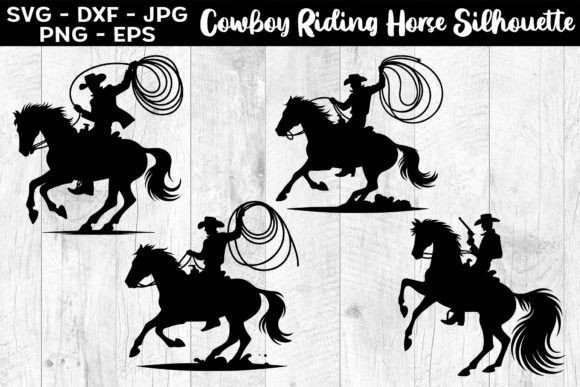 Download Cowboy Riding Horse Silhouettes SVG - Horse silhouettes Collection