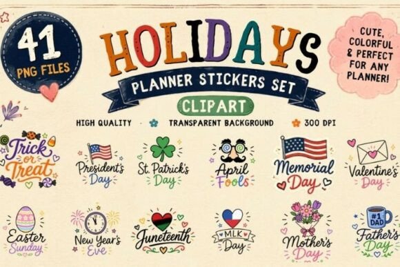 Download Holiday Planner Stickers Clipart PNG, 41 - Stickers Collection