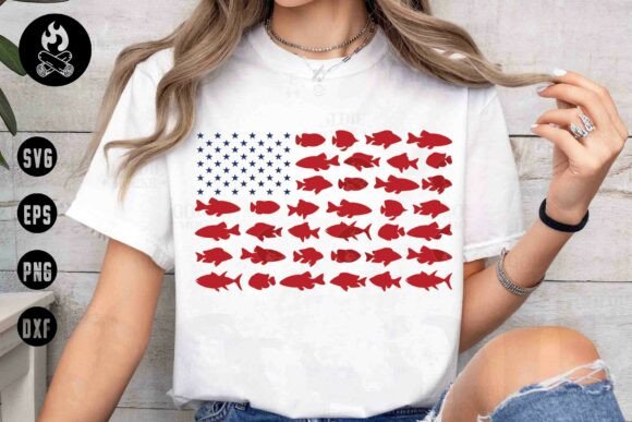 Download Fishing Flag USA Fish Silhouette Svg - Fish silhouette svg Collection